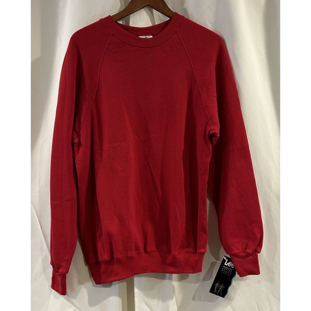 Vintage Lee Midweight 50/50 Crew Neck Sweatshirt‎ Red Size Large Made In USA